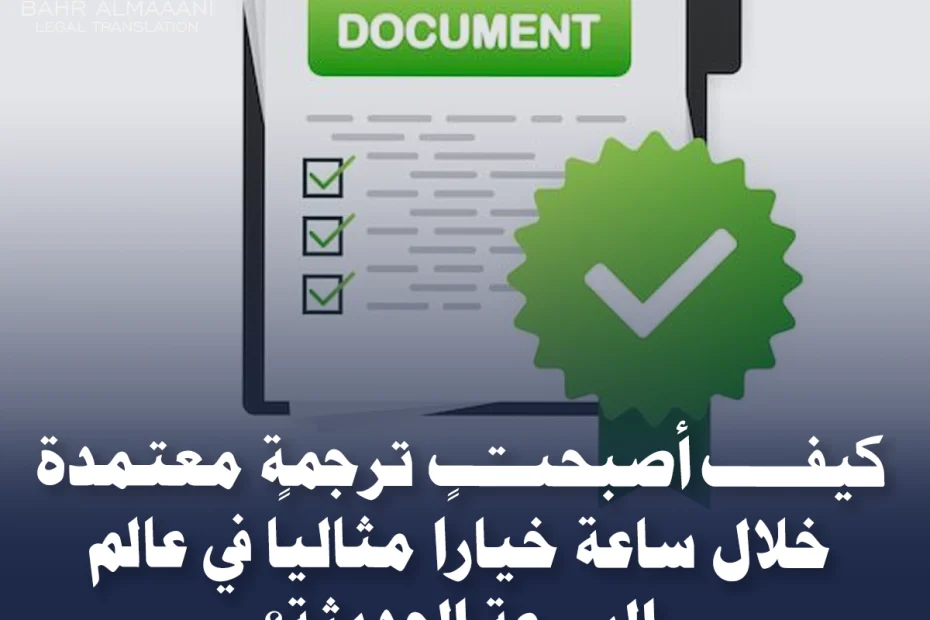 ترجمة معتمدة خلال ساعة